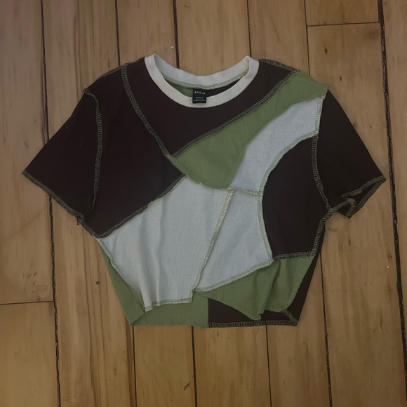 multi coloured t shirt with stitching - Picture 1 of 3